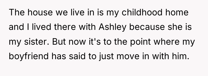 The house we live in is my childhood home and...