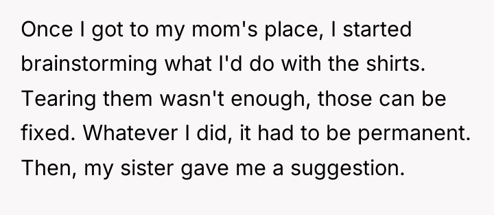 Once I got to my mom's place, I started brainstorming...