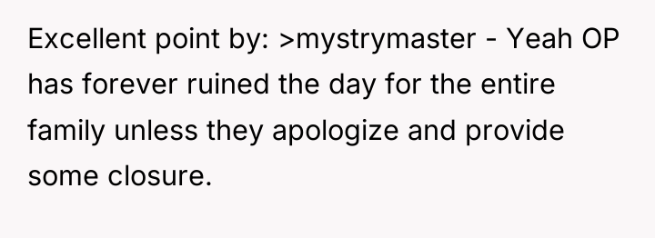 Excellent point by: >mystrymaster - Yeah OP has forever ruined...