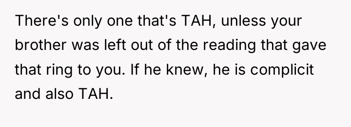 There's only one that's TAH, unless your brother was left...