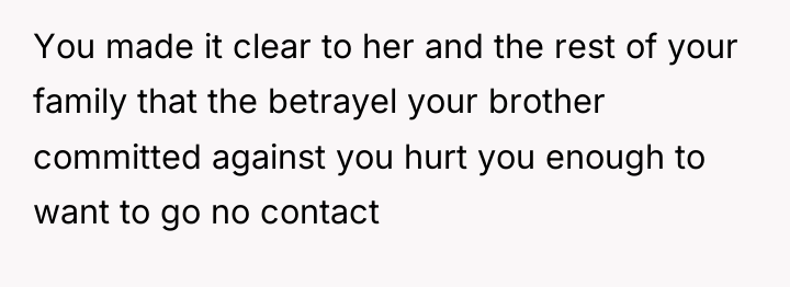 You made it clear to her and the rest of...