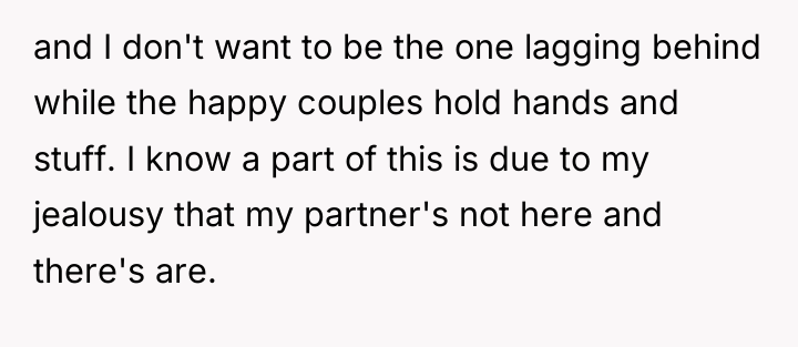 and I don't want to be the one lagging behind...