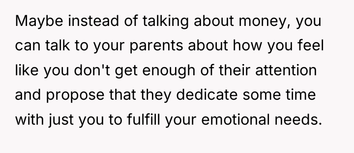Maybe instead of talking about money, you can talk to...