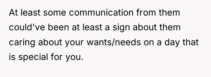 At least some communication from them could've been at least...