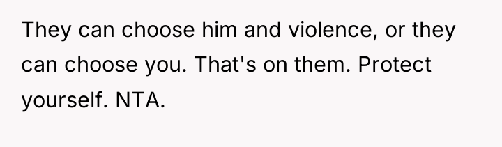 They can choose him and violence, or they can choose...