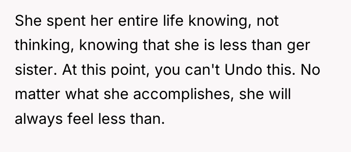 She spent her entire life knowing, not thinking, knowing that...
