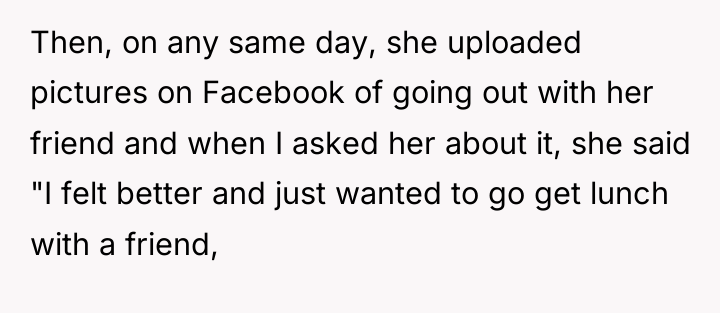 Then, on any same day, she uploaded pictures on Facebook...