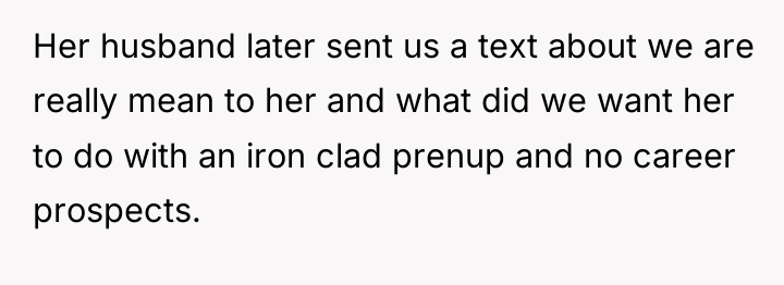 Her husband later sent us a text about we are...