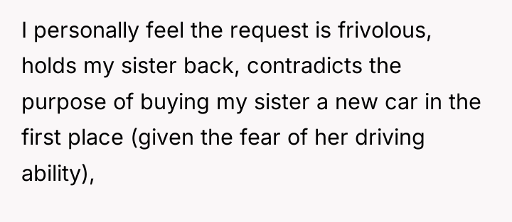 I personally feel the request is frivolous, holds my sister...