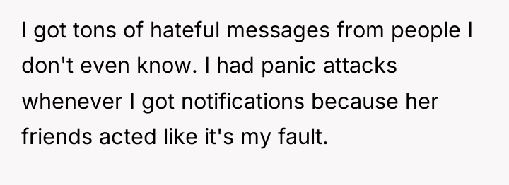 I got tons of hateful messages from people I don't...