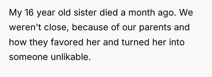 My 16 year old sister died a month ago. We...