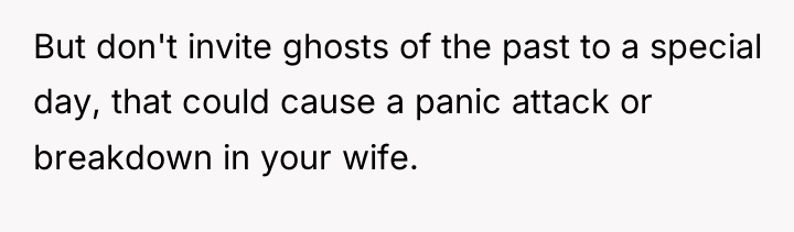 But don't invite ghosts of the past to a special...