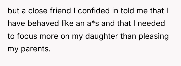 but a close friend I confided in told me that...