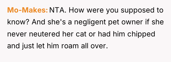 Mo-Makes NTA. How were you supposed to know? And she's...