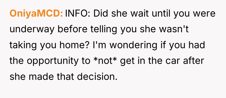 OniyaMCD INFO: Did she wait until you were underway before...