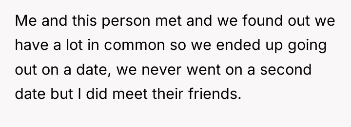 Me and this person met and we found out we...