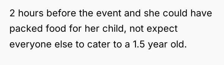 2 hours before the event and she could have packed...