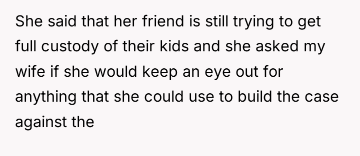 She said that her friend is still trying to get...