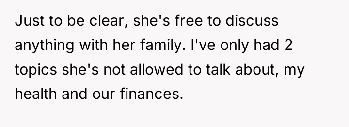 Just to be clear, she's free to discuss anything with...