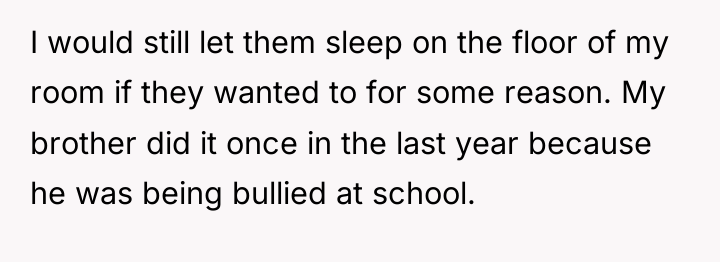 I would still let them sleep on the floor of...