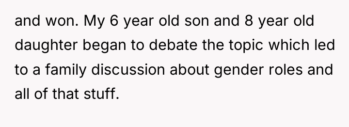 and won. My 6 year old son and 8 year...