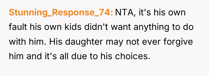 Stunning_Response_74 NTA, it's his own fault his own kids didn't...