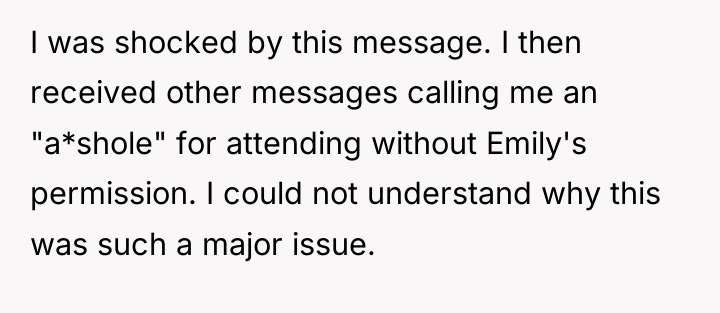 I was shocked by this message. I then received other...