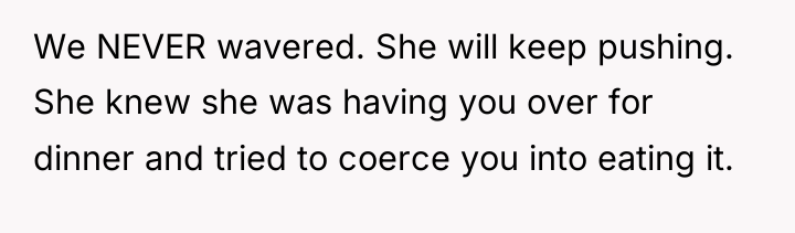 We NEVER wavered. She will keep pushing. She knew she...