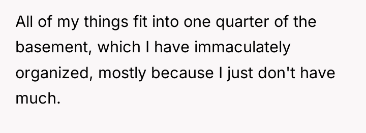 All of my things fit into one quarter of the...