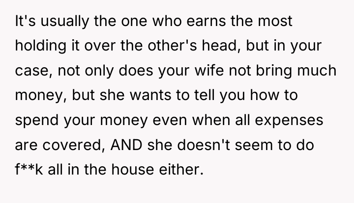 It's usually the one who earns the most holding it...