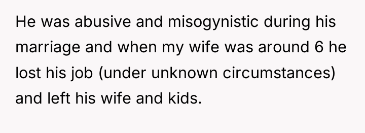 He was abusive and misogynistic during his marriage and when...