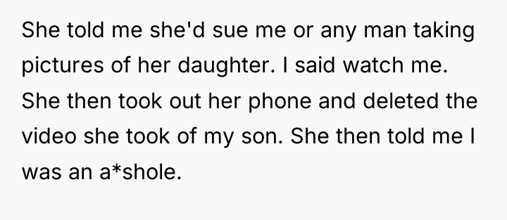 She told me she'd sue me or any man taking...
