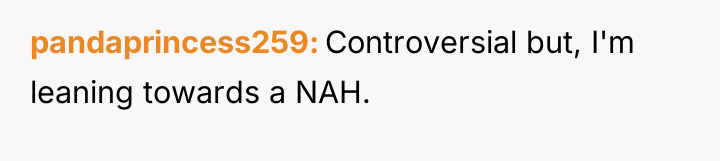 pandaprincess259 Controversial but, I'm leaning towards a NAH.