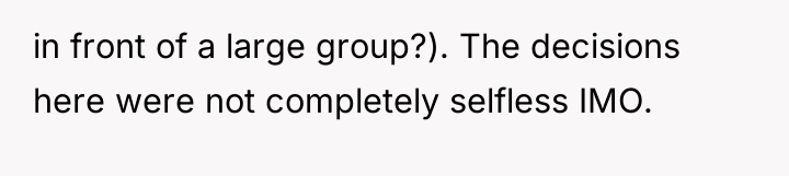 in front of a large group?). The decisions here were...