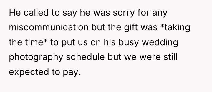 He called to say he was sorry for any miscommunication...