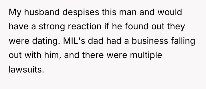 My husband despises this man and would have a strong...