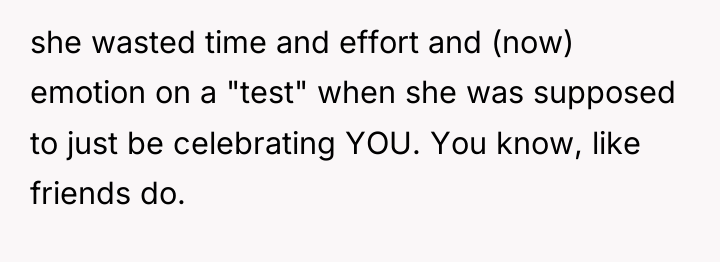 she wasted time and effort and (now) emotion on a...