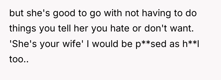but she's good to go with not having to do...