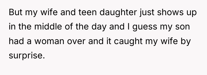 But my wife and teen daughter just shows up in...