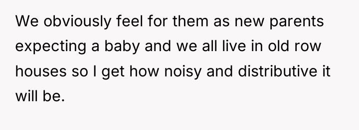 We obviously feel for them as new parents expecting a...