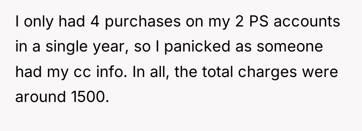 I only had 4 purchases on my 2 PS accounts...