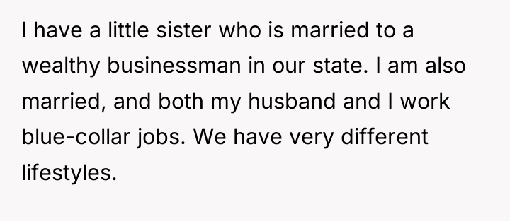 I have a little sister who is married to a...