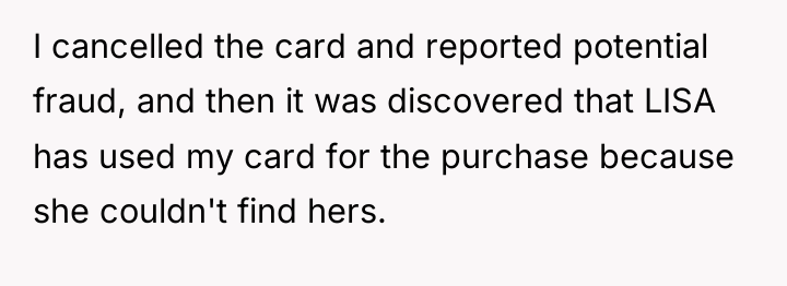 I cancelled the card and reported potential fraud, and then...