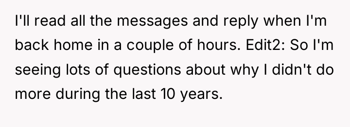 I'll read all the messages and reply when I'm back...