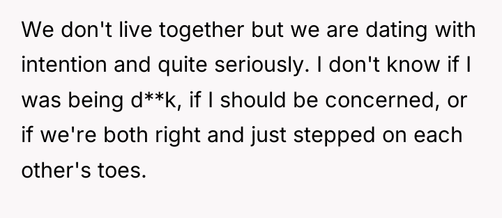 We don't live together but we are dating with intention...