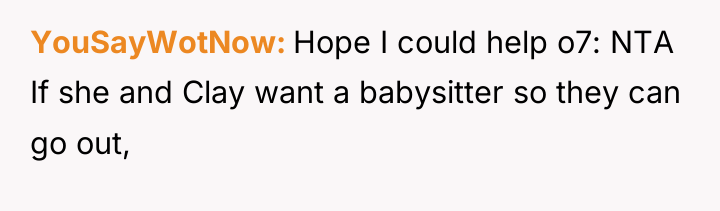 YouSayWotNow Hope I could help o7: NTA If she and...