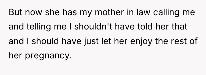 But now she has my mother in law calling me...