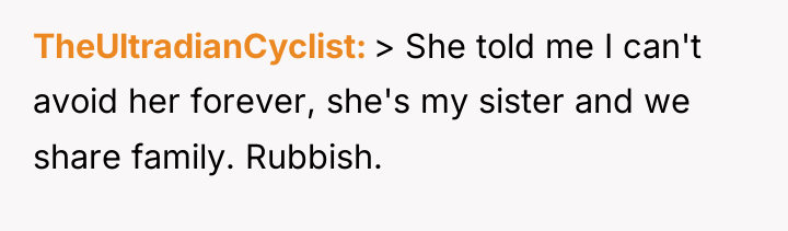 TheUltradianCyclist > She told me I can't avoid her forever,...