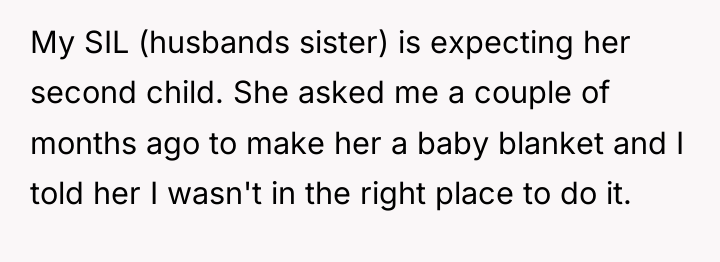 My SIL (husbands sister) is expecting her second child. She...
