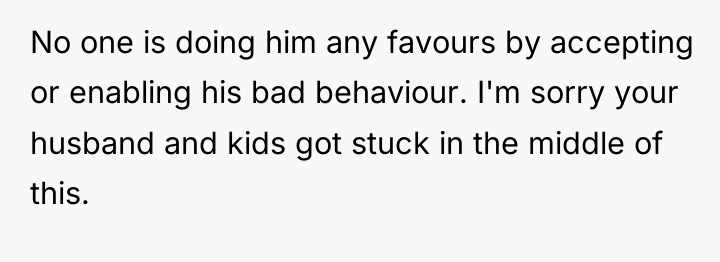 No one is doing him any favours by accepting or...